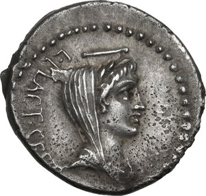 obverse: Brutus Imperator and L. Plaetorius Cestianus.. AR Denarius, mint moving with Brutus, 43-42 BC