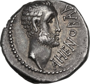 obverse: Cn. Domitius Ahenobarbus.. AR Denarius, mint moving with Ahenorbarbus, 41 BC