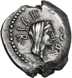obverse: Mark Antony. AR Quinarius, 39 BC