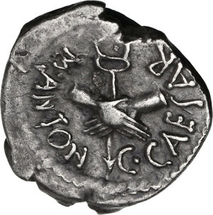 reverse: Mark Antony. AR Quinarius, 39 BC