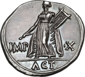 reverse: Augustus (27 BC-14 AD).. AR Denarius, 15-13 BC. Lugdunum mint