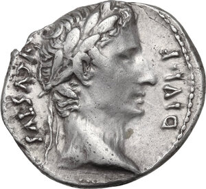 obverse: Augustus (27 BC-14 AD).. AR Denarius,  Lugdunum mint, 11-10 BC