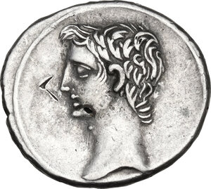 obverse: Augustus (27 BC-14 AD)..  AR Brockage Denarius