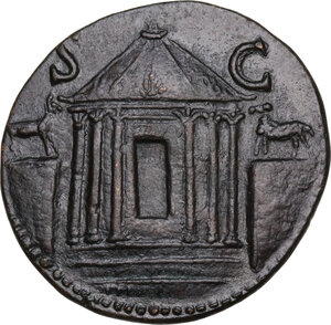 reverse: Augustus (Divus, after 14 AD).. AE Dupondius, struck under Tiberius, c. 22-23 AD
