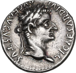 obverse: Tiberius (14-37 d.C.).. AR Denarius 