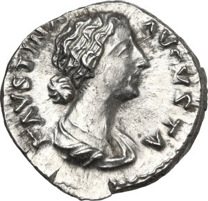obverse: Faustina II, wife of Marcus Aurelius (died 176 AD).. AR Denarius, struck under Marcus Aurelius
