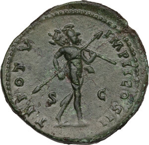 reverse: Lucius Verus (161-169).. AE Sestertius, Rome mint, 165 AD