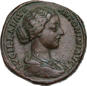 obverse: Lucilla, wife of Lucius Verus (died 183 AD).. AE Sestertius