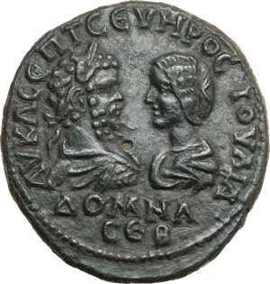 obverse: Septimius Severus (193-211) with Julia Domna.. AE 29.5 mm Marcianopolis, Moesia Inferior