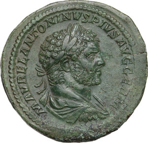 obverse: Caracalla (198-217).. AE Sestertius, 214-217 AD