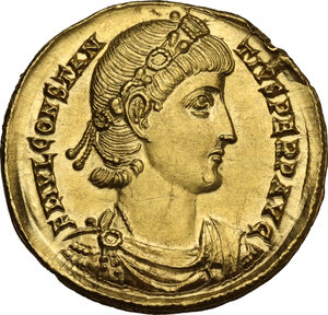 obverse: Constantius II (337-361).. AV Solidus, Nicomedia mint, 340-350 AD