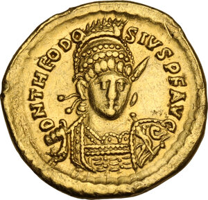 obverse: Theodosius II (402-450).. AV Solidus, Constantinople mint, 430-440 AD