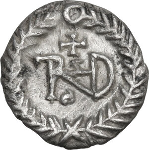 reverse: Ostrogothic Italy, Theoderic (493-526).. AR Quarter of Siliqua in the name of Justin I, Ravenna mint, c. 518-526