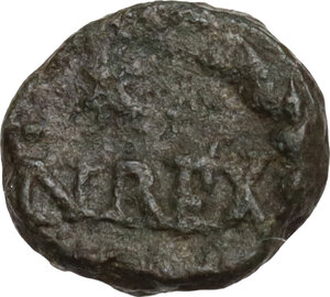 reverse: Ostrogothic Italy, Baduila (541-552).. AE Nummus (or 2 1/2 Nummi). Pseudo-Imperial Coinage. In the name of Anastasius, 541-552. Ticinum mint