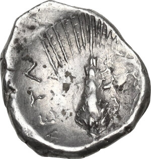 reverse: Southern Lucania, Metapontum. AR Diobol. Circa 325-275 BC