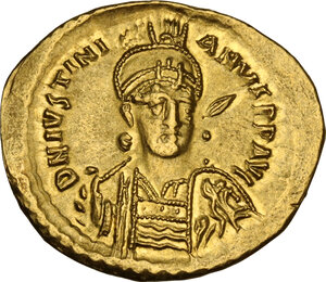 obverse: Justinian I (527-565).. AV Solidus, Constantinople mint, 10th officina. Struck 527-538 AD