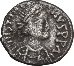 obverse: Justinian I (527-565).. AR Half Siliqua, Carthage mint