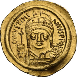 obverse: Justinian I (527-565).. AV Solidus, Ravenna mint, 552-565 AD