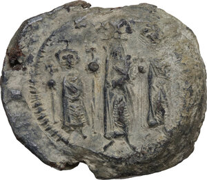 reverse: Constans II (641-668).. Lead Seal, 659 - 668 AD