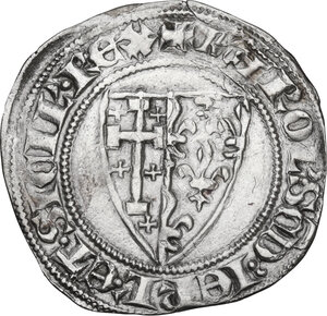 obverse: Napoli.  Carlo II d Angio (1285-1309). Saluto