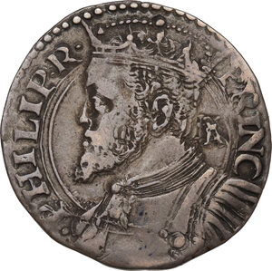 obverse: Napoli.  Filippo II di Spagna (1554-1598).. Tarì