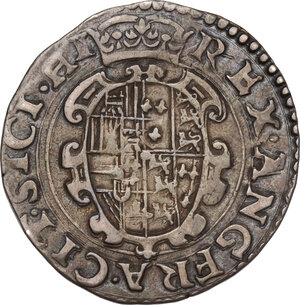 reverse: Napoli.  Filippo II di Spagna (1554-1598).. Tarì