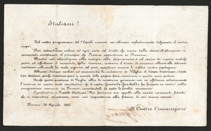 reverse: Roma.  Soccorso a sollievo dei Romani (1867). 5 lire 30-4-1867 (non emesso). Firme Agneni Caraffa