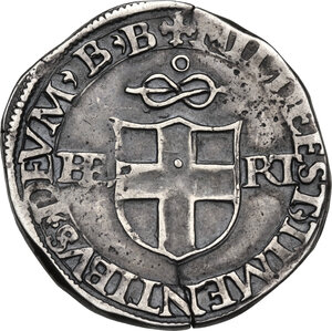 reverse: Carlo II (1504-1553).. Testone sd, III tipo (?), Bourg
