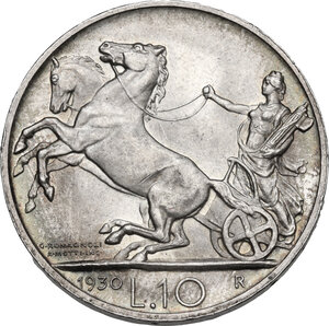 reverse: Vittorio Emanuele III (1900-1943). 10 lire 1930