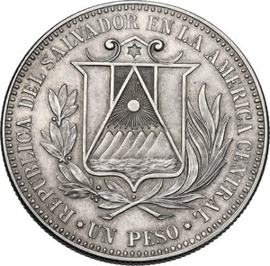 reverse: El Salvador.  Gerardo Barrios (1859-1863). Peso 1861. Pattern