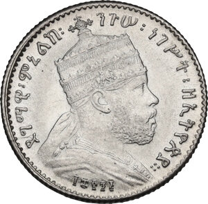 obverse: Ethiopia.  Menelik II (1889-1913). Gersh 1895EE (1903) A, Paris mint