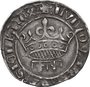 obverse: France.  Louis II of Anjou (1384-1417). Sol coronat (gros), c. 1389, Tarascon