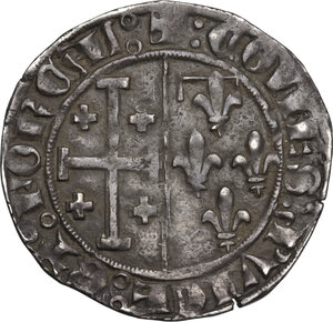 reverse: France.  Louis II of Anjou (1384-1417). Sol coronat (gros), c. 1389, Tarascon