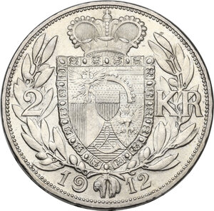 reverse: Liechtenstein.  Johann II (1858-1929). 2 kronen 1912