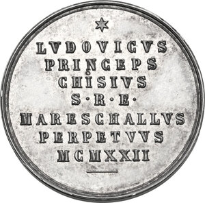 reverse: Sede Vacante (1922).. Medaglia 1922 emessa dal Maresciallo del Conclave Principe Ludovico Chigi
