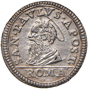 reverse: Roma. Innocenzo XI (1676-1689). Mezzo grosso AG gr. 0,82. Muntoni 200. Berman 2126. MIR 2034/4. Conservazione eccezionale, FDC 