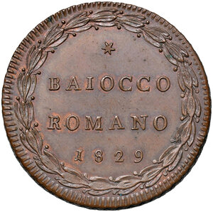 reverse: Roma. Pio VIII (1829-1830). Baiocco 1829 anno I CU. Pagani 147.  FDC 
