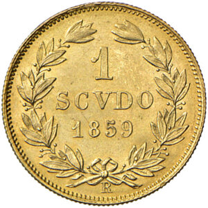 reverse: Roma. Pio IX (1846-1878). Scudo 1859 anno XIII AV. Pagani 383. SPL 