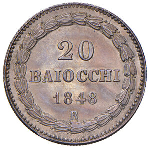 reverse: Roma. Pio IX (1846-1878). Da 20 baiocchi 1848 anno III AG. Pagani 316. FDC  