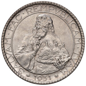 reverse: Repubblica di San Marino. I periodo: 1864-1938. Da 20 lire 1931 AG. Pagani 342. FDC 