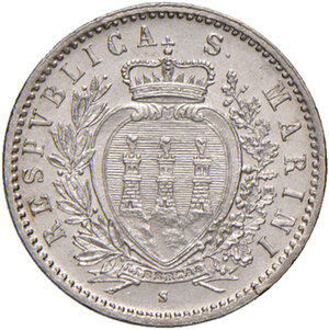obverse: Repubblica di San Marino. I periodo: 1864-1938. Da 50 centesimi 1898 AG. Pagani 369. FDC 