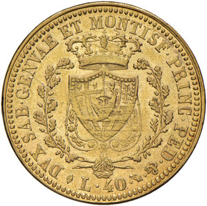 reverse: Savoia. Carlo Felice (1821-1831). Da 40 lire 1825 (Torino) AV. Pagani 42. MIR 1033c. Rara. q.SPL 