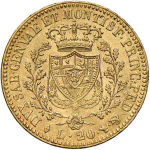 reverse: Savoia. Carlo Felice (1821-1831). Da 20 lire 1826 (Torino) AV. Pagani 52. MIR 1034h. q.SPL/Migliore di SPL 