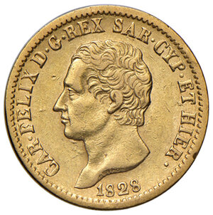 obverse: Savoia. Carlo Felice (1821-1831). Da 20 lire 1828 (Torino) AV. Pagani 56a. MIR 1034m. Rara. Migliore di BB 