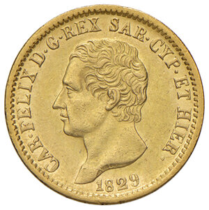 obverse: Savoia. Carlo Felice (1821-1831). Da 20 lire 1829 (Torino) AV. Pagani 58a. MIR 1034p. Rara. SPL 