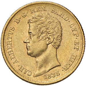 obverse: Savoia. Carlo Alberto (1831-1849). Da 20 lire 1838 (Genova) AV. Pagani 186. MIR 1045m. Migliore di BB 
