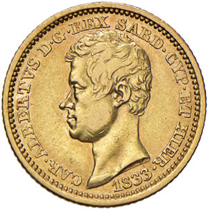 obverse: Savoia. Carlo Alberto (1831-1849). Da 10 lire 1833 (Genova) AV. Pagani 211. MIR 1046a. Molto rara. Buon BB 