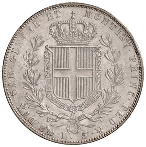 reverse: Savoia. Carlo Alberto (1831-1849). Da 5 lire 1847 (Genova) AV. Pagani 261. MIR 1047aj. Periziata Angelo Bazzoni FDC. Conservazione eccezionale, FDC 