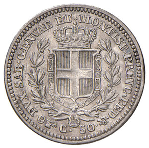 reverse: Savoia. Carlo Alberto (1831-1849). Da 50 centesimi 1833 (Torino) AV. Pagani 317. MIR 1050c. Rara. q.SPL 
