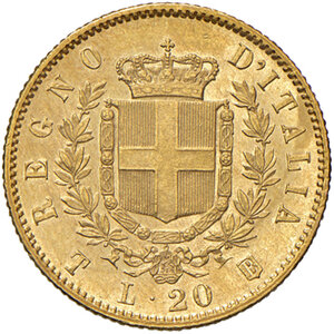 reverse: Savoia. Vittorio Emanuele II re d’Italia (1861-1878). Da 20 lire 1861 (Torino) AV. Pagani 455. MIR 1078a. Rara. q.SPL/SPL 